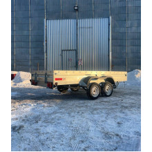 Автомобильный самосвальный оцинкованный прицеп Норд "PREMIUM" размер 3.5х1.5м. Борт 315мм ДВУХОСНЫЙ