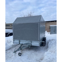 Автомобильный самосвальный оцинкованный прицеп Норд "PREMIUM" размер 3.5х1.8м. Борт 315мм ДВУХОСНЫЙ