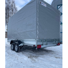 Автомобильный самосвальный оцинкованный прицеп Норд "PREMIUM" размер 4.0х1.8м. Борт 315мм ДВУХОСНЫЙ