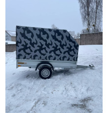 Автомобильный самосвальный оцинкованный прицеп Партнёр "BUSINESS" размер 2.5х1.5м. Борт 315мм Рессора TR